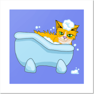 Cat Bath Posters and Art